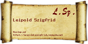 Leipold Szigfrid névjegykártya